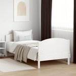 vidaXL Cadre de lit sans matelas blanc 100x200 cm bois de pin massif