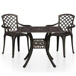 Ensemble de bistro jardin meuble extérieur terrasse 3 pièces aluminium coulé bronze 02_0013505