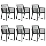 vidaXL Ensemble à manger d'extérieur 7 Pièces Rotin PVC Noir