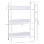 vidaXL Bibliothèque à 3 niveaux blanc 60x27 6x90 5cm bois d'ingénierie