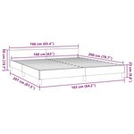 vidaXL Cadre de lit avec tête de lit sans matelas noir 160x200 cm
