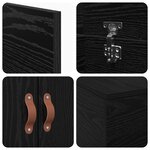 Cadre de lit de rangement vidaXL Chêne noir 100x200 cm