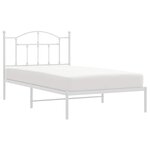 vidaXL Cadre de lit métal sans matelas et tête de lit blanc 100x190 cm