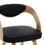vidaXL Chaises à manger lot de 4 noir bois courbé et similicuir