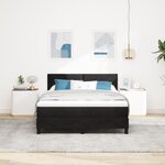 Lit box spring vidaXL avec matelas et LED noir 140x200 cm en velours