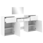 vidaXL Ensemble de coiffeuse 4 Pièces blanc bois d'ingénierie
