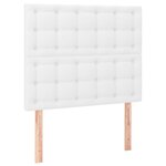 vidaXL Sommier à lattes de lit avec matelas Blanc 90x190 cm Similicuir