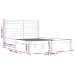 vidaXL Cadre de lit Bois de pin massif 140x190 cm