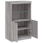 vidaXL Buffet avec lumières LED sonoma gris 60 5x37x100 cm
