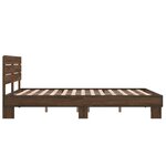 vidaXL Cadre de lit chêne marron 120x190 cm bois d'ingénierie et métal