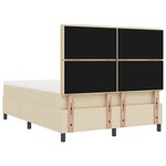 vidaXL Lit Box Spring avec Matelas & Banc Crème 140x190 cm Tissu