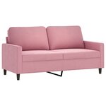 vidaXL Ensemble de canapés 3 Pièces avec coussins Rose Velours