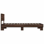 vidaXL Cadre de lit chêne marron 100x200 cm bois d'ingénierie et métal