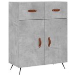 vidaXL Buffet gris béton 69 5x34x90 cm bois d'ingénierie