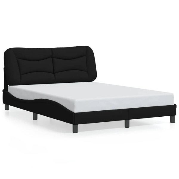 vidaXL Cadre de lit sans matelas noir 140x190 cm tissu