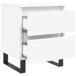 vidaXL Tables de chevet 2 Pièces blanc 40x35x50 cm bois d’ingénierie
