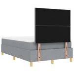vidaXL lit à ressorts avec matelas et banc gris clair 120x190 cm tissu