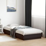 vidaXL Cadre de lit sans matelas noir 100x200 cm bois d'ingénierie