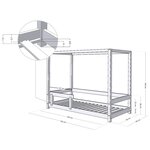 Lit cabane enfant BUNKY 90 x 160 vert pétrole