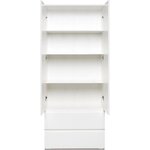 Armoire IMAGE7 - 2 portes + 2 tiroirs - Blanc Mat - 80 x 191 x 40 cm