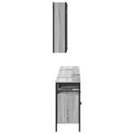 vidaXL Ensemble d'armoires de salle de bain 3 Pièces sonoma gris