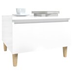 vidaXL Table d'appoint Blanc brillant 50x46x35 cm Bois d'ingénierie