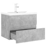 vidaXL Armoire d'évier et lavabo intégré gris béton bois d'ingénierie