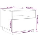 vidaXL Table basse avec lumières LED chêne fumé 50x49x40 cm