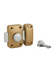 THIRARD - Verrou CAPITAL pour porte d'entrée non vitrée à bouton  époxy or  cylindre 50mm  3 clés- Thirard