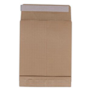 Lot de 250 enveloppes pochettes kraft armé à soufflet marron 260 x 330 + 50 mm