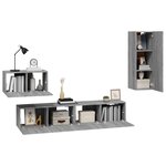 vidaXL Ensemble de meubles TV 4 Pièces Sonoma gris Bois d'ingénierie