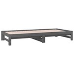 vidaXL Lit coulissant Gris 2x(90x200) cm Bois de pin massif