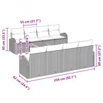 vidaXL Ensemble de canapé de jardin de 9 pièces avec coussins noirs en poly rotin acacia