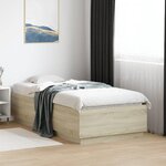 vidaXL Cadre de lit avec LED sans matelas chêne sonoma 90x190 cm