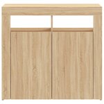 vidaXL Buffet avec lumières LED chêne sonoma 80x35x75 cm