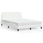 vidaXL Lit avec matelas blanc 140x200 cm similicuir