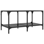 vidaXL Table basse avec dessus en verre noir 78 5x40x40 cm acier