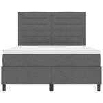vidaXL Lit à ressorts avec matelas et LED Gris foncé 140x190 cm Tissu
