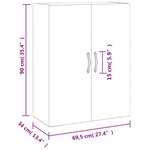 vidaXL Armoire murale blanc 69 5x34x90 cm bois d'ingénierie