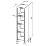 Casier de bureau armoire meuble de rangement pour bureau atelier chambre acier métallique avec 4 portes acier laqué 180 x 38 x 45 cm gris 03_0006348