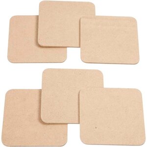 6 sous-verres en bois à décorer - 10 x 10 cm
