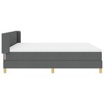 Lit avec sommier à ressorts vidaXL et matelas gris foncé 180x200 cm tissu
