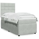 vidaXL Sommier à lattes de lit et matelas Gris clair 90x200 cm Velours
