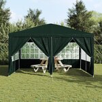 vidaXL Tente de Fête avec 8 Murs Latéraux Verts 4x4 m PE