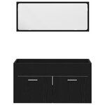vidaXL Ensemble de meubles de salle de bain 3 pièces en bois d'ingénierie chêne noir