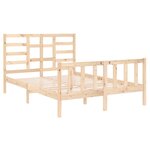 vidaXL Cadre de lit bois massif 135x190 cm double