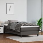 vidaXL Sommier à lattes de lit avec matelas Gris 90x200 cm Similicuir