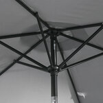 Parasol hexagonal inclinable dim. Ø 2 3 x 2 16H m métal polyester haute densité gris