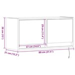 vidaXL Meuble TV mural avec lumières LED chêne fumé 80x31x35 cm