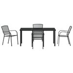 vidaXL Ensemble de repas de jardin 5 pièces en acier anthracite